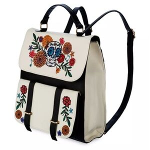 Disney Floral Skull Backpack - Black and Cream
